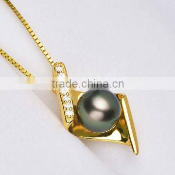 Natural Freshwater Black Pearl Jewelry Set Free Shipping