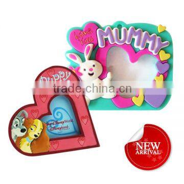 wholesale custom soft pvc heart shaped photo frame