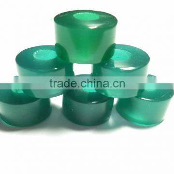 AAA Green Color Quartz Fancy Smooth Handmade Big Hole Tyre Beads