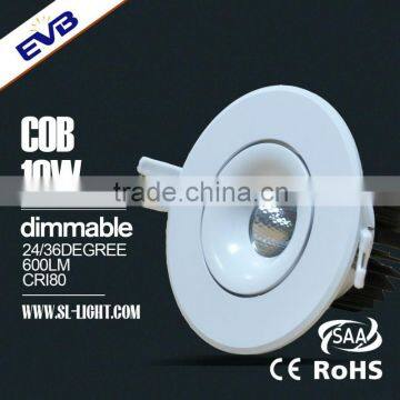 Adjustable led downlight dimmable 10w saa
