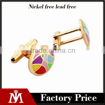 Alibaba in stock stainless steel 18k gold metal cufflinks, enamel cuff links for men