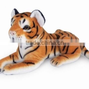 factory wholesale realistic lying brown tiger plush toys stuffed plush jungle animal toy plush brown tiger soft toy