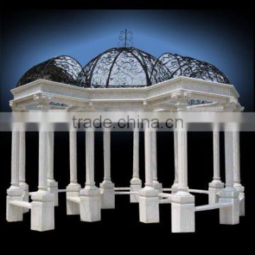 Best design natural white marble round stone gazebo