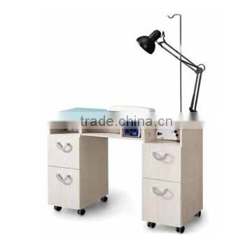 Luxury Glass Top nail salon furniture manicure table with dust collector