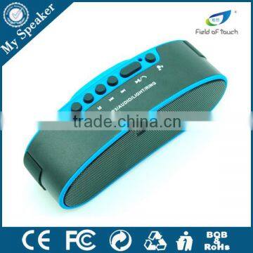 B6 blue color wireless handsfree LED bluetooth speaker with FM radio, support TF card,Bell Ring and holder for bicycle