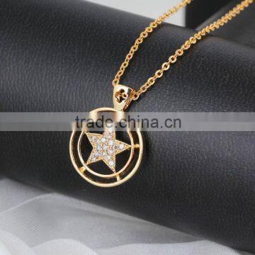 18K gold plated five-pointed star pendant necklace(AM-D0029-J-B)