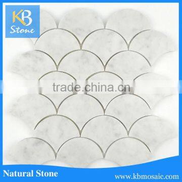 Carrara marble golden fish scale mosaic tile