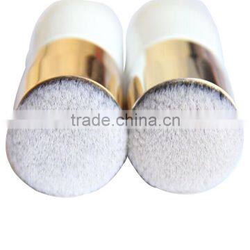 Cosmetic Wood Handle Synthetic Hair Round Dispensing Powder Brush Foundation for Girl photo-3