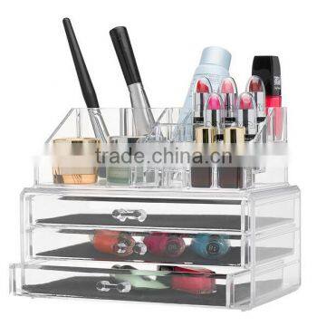 Best sell Jewelry and Cosmetic Makeup Organizer Storage Two-Piece Acrylic Makeup Organizer