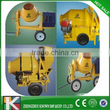 self loading mobile concrete mixer with wheels,powered by motor,gasoline or diesel engine