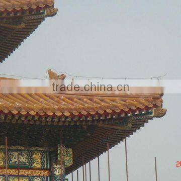 chinese roof tiling with edge of step