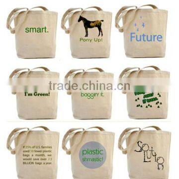 2014 best sale good quality custom made logo branded cotton canvas handle bag