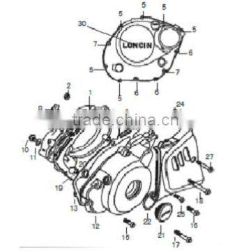 Loncin gn300 engine parts gn300 crankcase cover comp