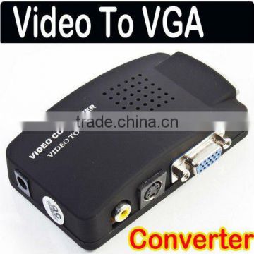 PC/Laptop AV/S Video To VGA TV Converter Adapter Box