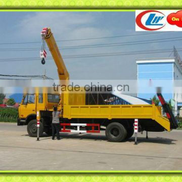 dongfeng lorry truck mounted crane, Mini excavator transportation truck with crane