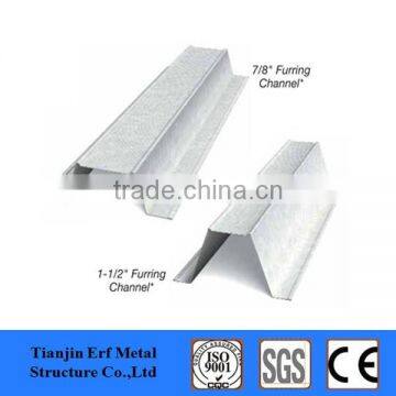 glavanized steel top hat channel with punched
