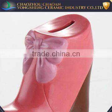Oem Ceramic Children Shoes Money Box For Promotional Gift photo-2