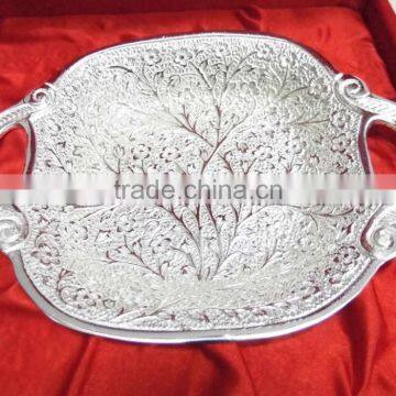 New Design silver plated Indian brass decorative bowl with embossing designs