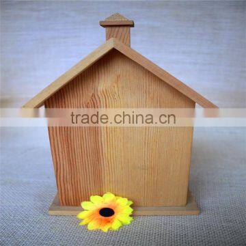 Houseshaped Bird Nest Wood Artificial Bird Nest for Double Round Wood Window photo-4