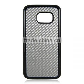 Silver twil carbon fiber case ,shiny carbon fiber phone case for Samsung S7