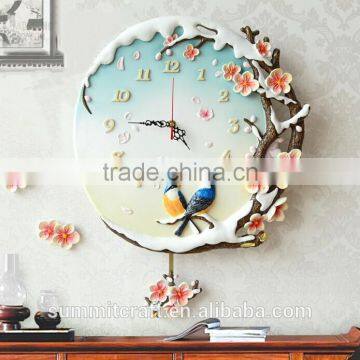 European creative 3d plum cartoon picture wall clock