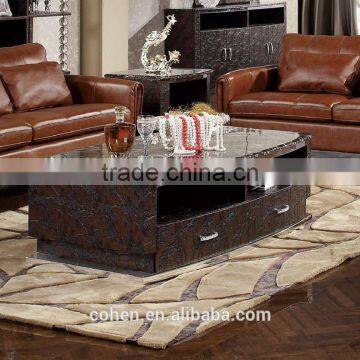 foshan cohen unique design mdf storage cabinets thick marble top center tables