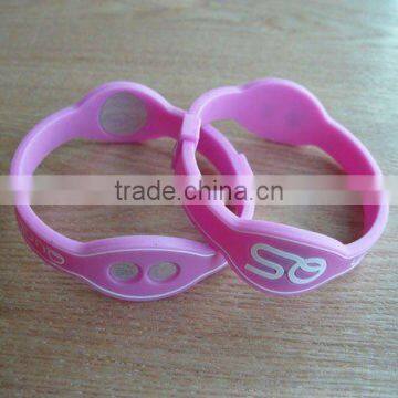 Pink color silicone bracelets