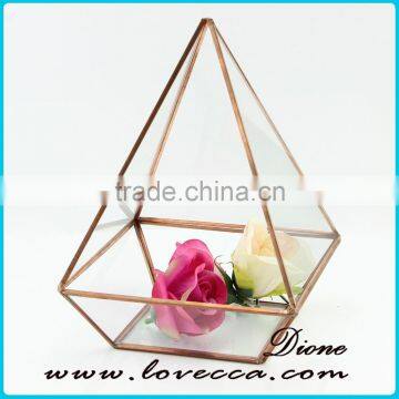 Indoor Plant Greenhouse Rose Gold Frame Hanging Glass Geometric Terrarium