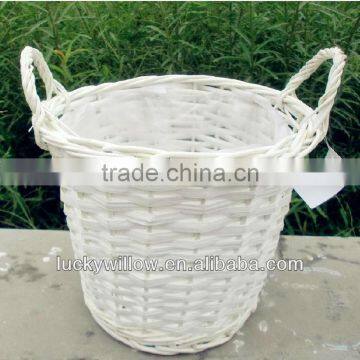 willow woven white wicker garden basket