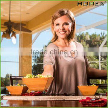 Bamboo Reusable Salad Bowl Set Homex BSCI/Factory