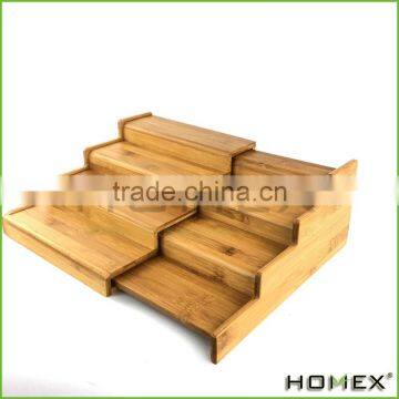 Bamboo 4-tier Kitchen Spice Rack /spice Display Rack Homex-BSCI