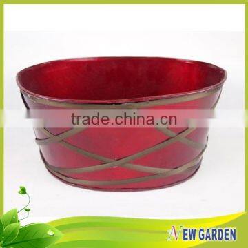 Home And Garden Red Large Outdoor Vases, Fashionable Metal Flower Planter photo-5