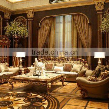Luxurious European Designed Golden Upholstery Sofa Set, Exquisite Handmade Classic Couches for Villa BF12-05254d photo-4