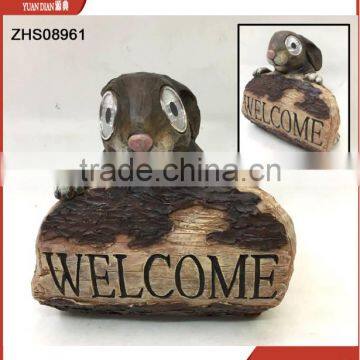 New Arrival Poly Resin Welcome Rabbit Outdoor Light Fixture