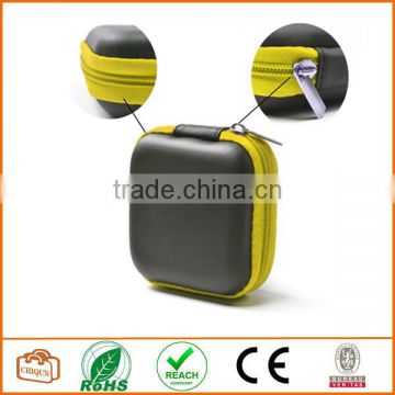 Yellow Color Square Shaped Carrying Hard Case Storage Bag for MP3/MP4 Bluetooth Earphone