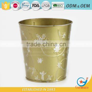 Wholesale powder coated metal homeware embossing outdoor flowers in pots wholesale metal pots face flower pot