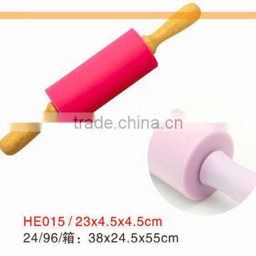 Silicone Rolling Pin with wooden handle