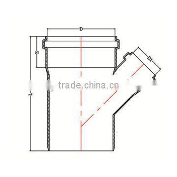 HIGH QUANLITY REDUCING SKEW TEE WITH SOCKET OF PVC GB STANDARD EXPANDING FITTINGS FOR DRAINAGE WITH GASKET photo-2