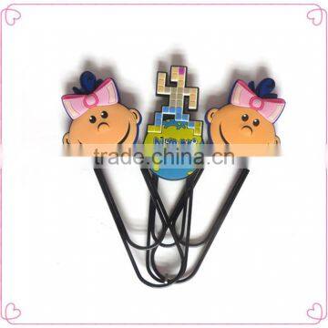 Advertising gift soft PVC shapes paper clips bookmark for promotion