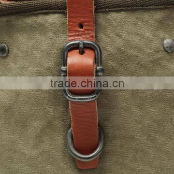 Vintage Casual Cotton Canvas Leather,Mini Haversack, Bookbag ,Mini Shoulder Bag,Kid Haversack,Kid School Bag,Unisex,For Men & Wo photo-4