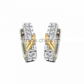 Stylish Rhodium Plated Artificial Hoop Earrings