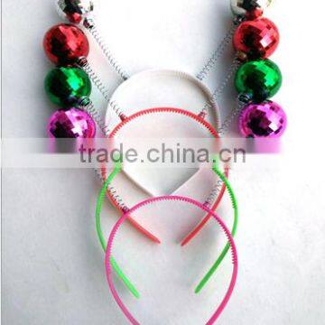 Colorful plastic Christmas ball design hair jewelry funny plastic elastic ball hairband for 2016 Christams Party gifts