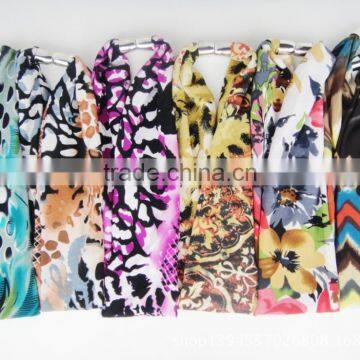 2016 fashion flower printing infinity scarves high end magnetic snap short polyester scarves for love winter warm gifts