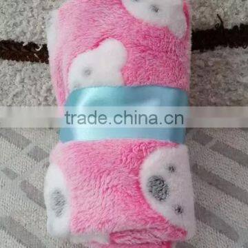 100% Polyester Printed Coral Fleece Blanket Throw