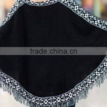Top Selling Women Ladies Winter Ethnic Wool Batwing Sleeve Poncho Coats photo-2