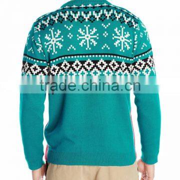 Men Green Sweater Christmas Hat Kitty Pattern Christmas Clothing photo-2