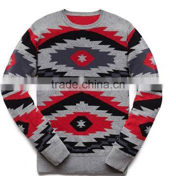 Long Sleeve Round Neck Cotton Pullover Southwestern Knitted Pullover Men Sweater photo-4