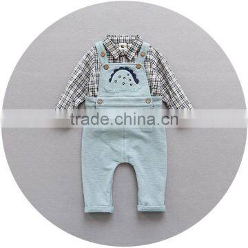 S17744A Toddlers Kids Outfits Baby Overalls 2pcs Clothes Sets photo-3