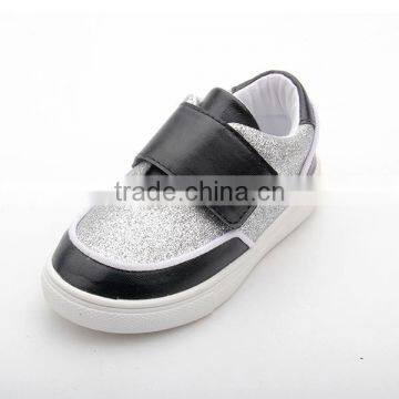 Kids Shoes Silver Glitter Style Rubber Gum Sole Shoes photo-2