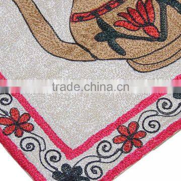 Decorative Goglet Cushion Cover Kashmir Beautiful Crewel Embroidery Throw Pillow photo-4